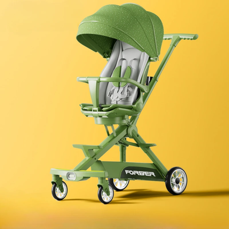 Lightweight Baby Stroller Foldable High Landscape Baby Carriage Multifunctional Stroller With music player and Night lighting baby stroller