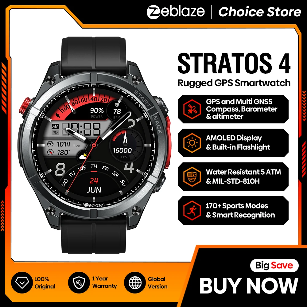 Zeblaze Arch Plus Smartwatch Élégant – Montre Connectée Avec Podomètre Et Chrono, Étanche IP67