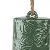 Outdoor 18"H Minstra Green Ceramic Bell Wind Chime, 1.72 lb weight