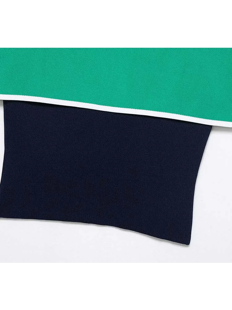 2025 Women's Contrast Color Short-Sleeved POLO Shirts Summer Knitted Tops Daily Casual Women Elegant Short Top