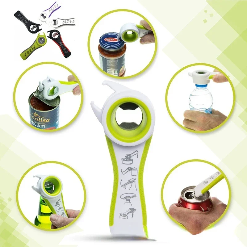 

5 in 1 Multi function Stainless Steel plastic Can jar bottle open can Opener Beer Good Kitchen Tool tools