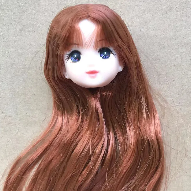 Licca Doll Head Princess DIY Toy Rare Collection Long Hair Doll Parts 1/6 Princess Doll Accessories Colorful Hair Doll Heads