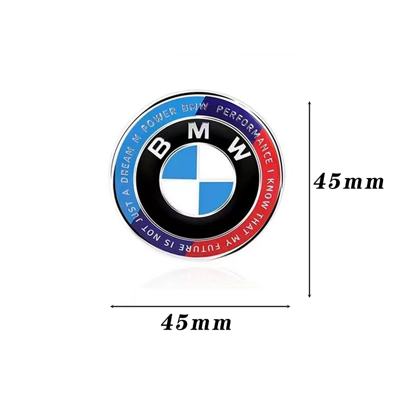자동차 핸들 배지 엠블럼 스티커, BMW G01 F10 F20 G30 F30 F31 E36 E39 E87 E60 E46 E91 X1 X3 X5 자동차 장식, 45mm