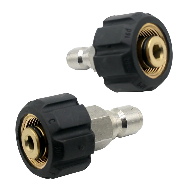 1Pc 1/4 3/8 Inch Quick Disconnect Man Om M22 14 15 Vrouwelijke Adapter Voor Hogedrukreiniger Sneeuw Foam Lance auto Accessoires