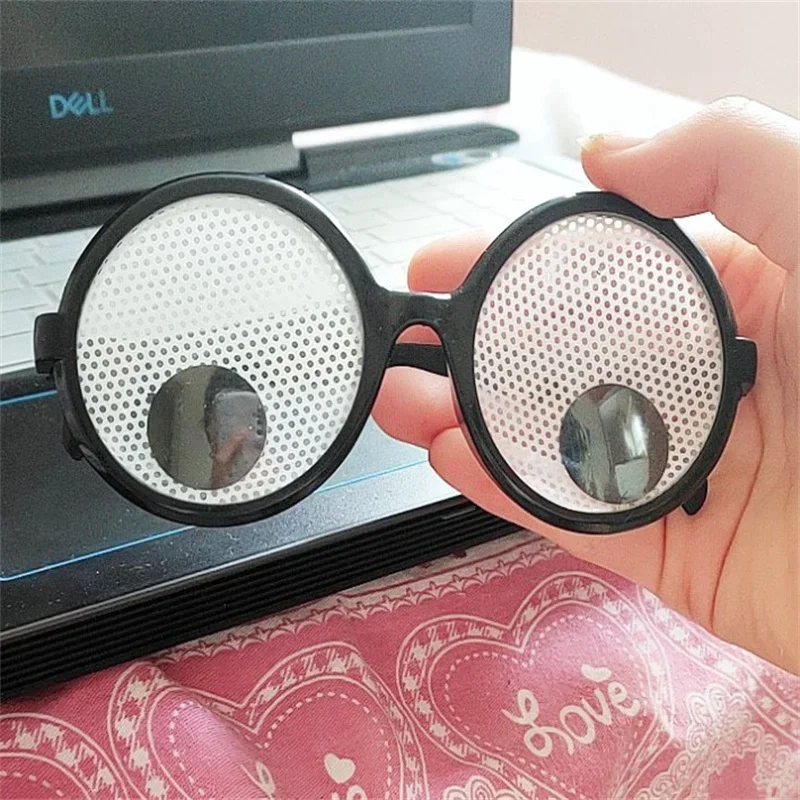 Creative Cute Will Turn The Eyeball Round Frame Glasses Funny Birthday Party Glasses Eyewear Sunglasses Novelty Toys Halloween