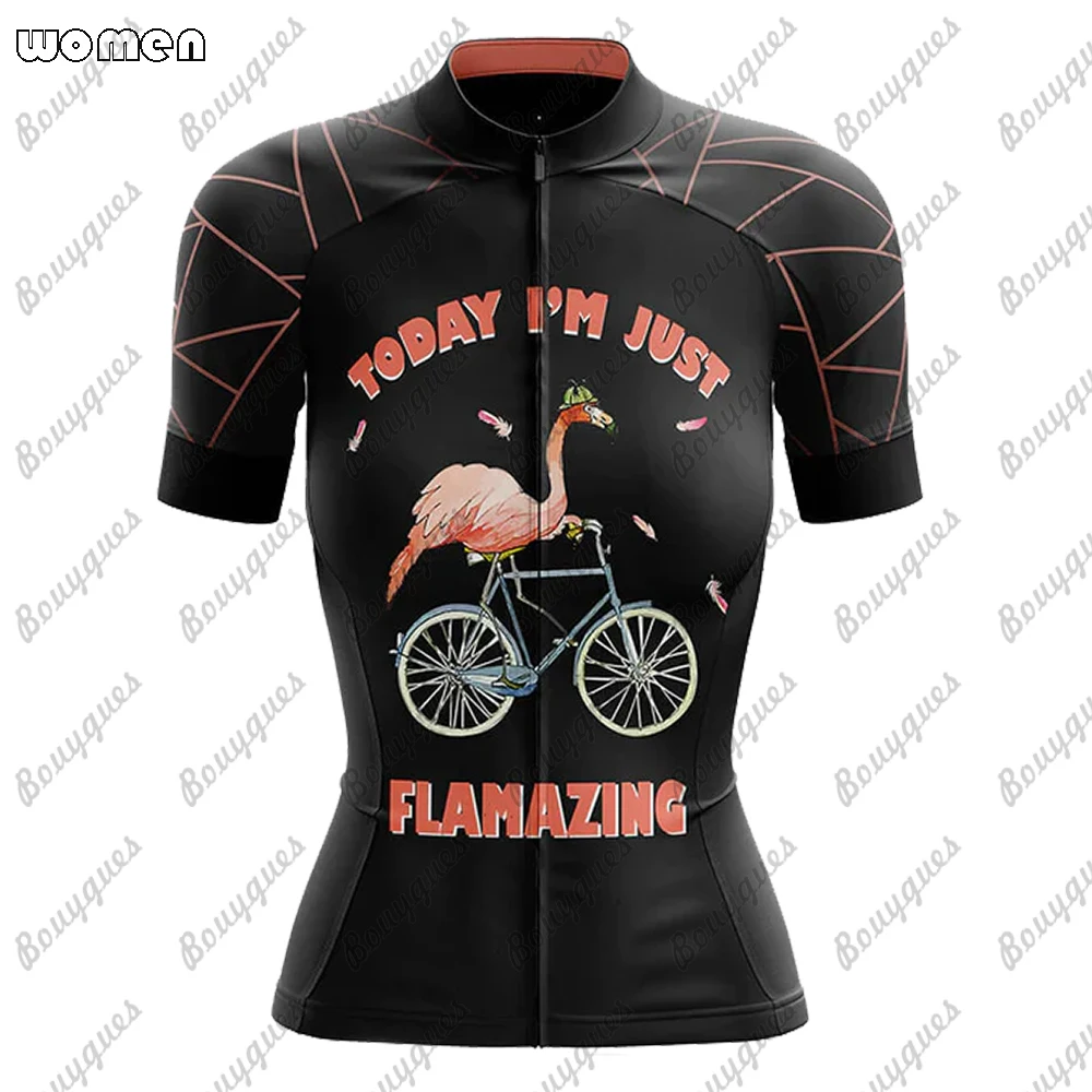 thumbnail image 1 of Conjunto de maillot de ciclismo de primera calidad Flamingo Summer, maillot deportivo de carreras para equipo transpirable, ropa de ciclismo para mujer, maillot corto para bicicleta, 1 of 5