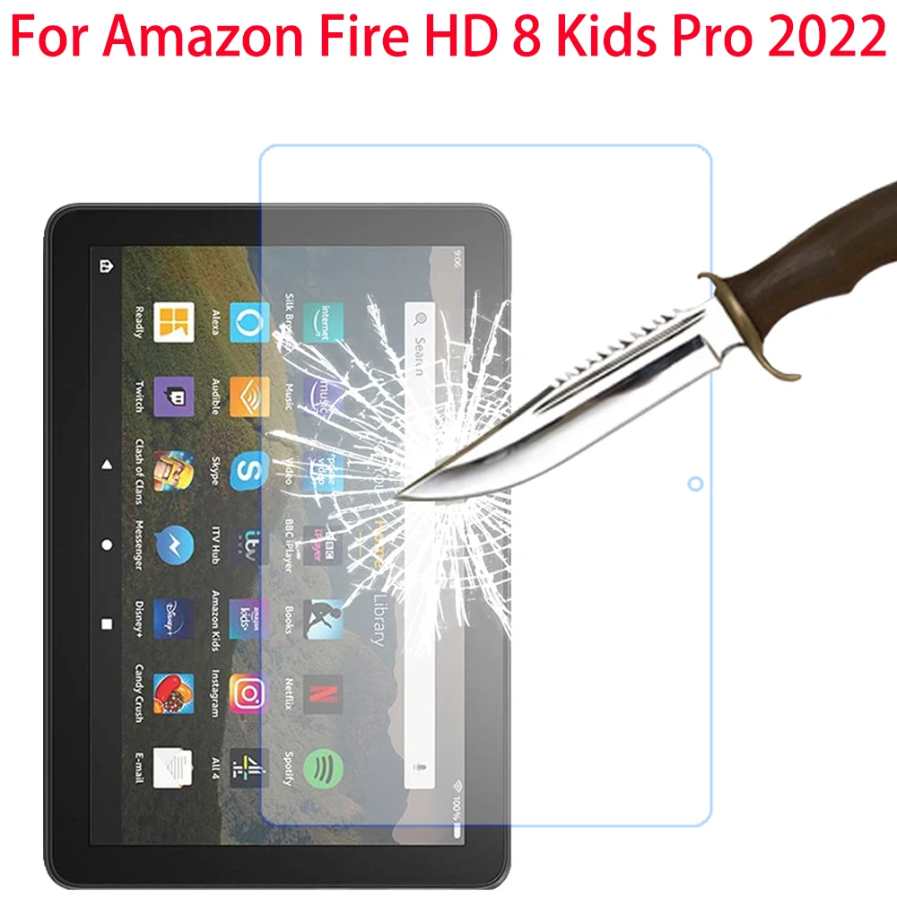 

9H закаленное стекло для защиты экрана для Amazon Fire HD 8 Kids Pro 2022 8,0 дюймов Закаленное стекло Защитная пленка