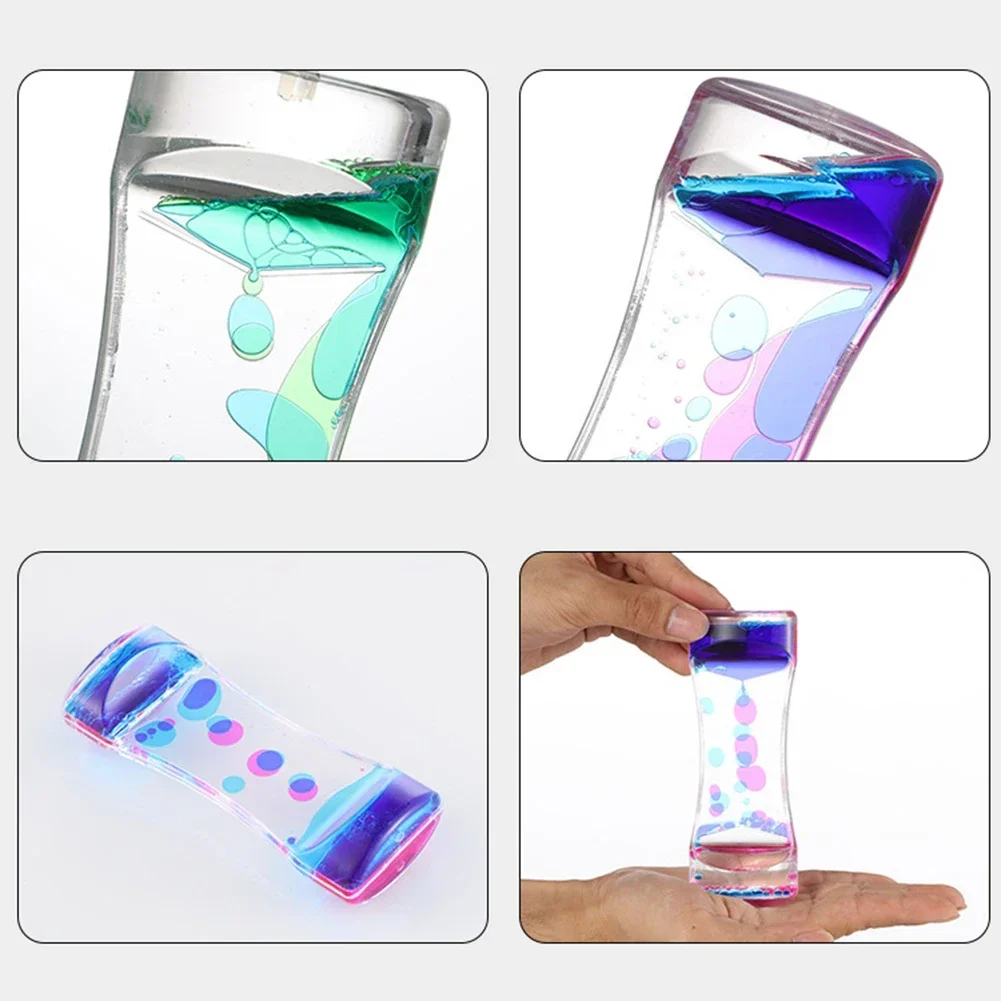 Oil Drop Hourglass Creative Crystal Pendant Colorful Liquid Floating Keychain Home Decoration Stress Relief Children Sandglass sand timer liquid hourglass timer colored hourglass