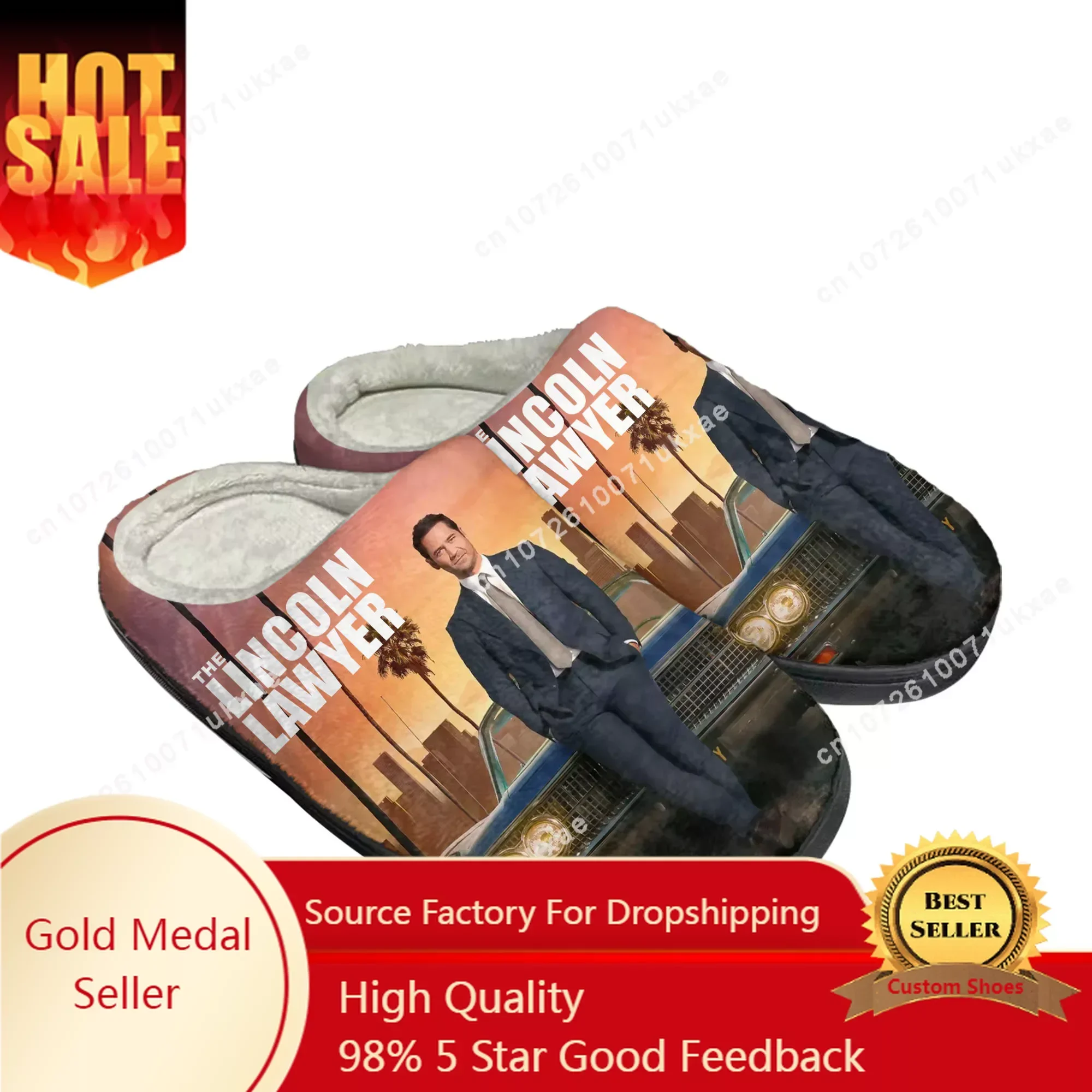 Lincoln Lawyer Home Cotton Slippers Mens Womens Plush Bedroom Casual Keep Warm Shoes Thermal Indoor Slipper Customized DIY Shoe