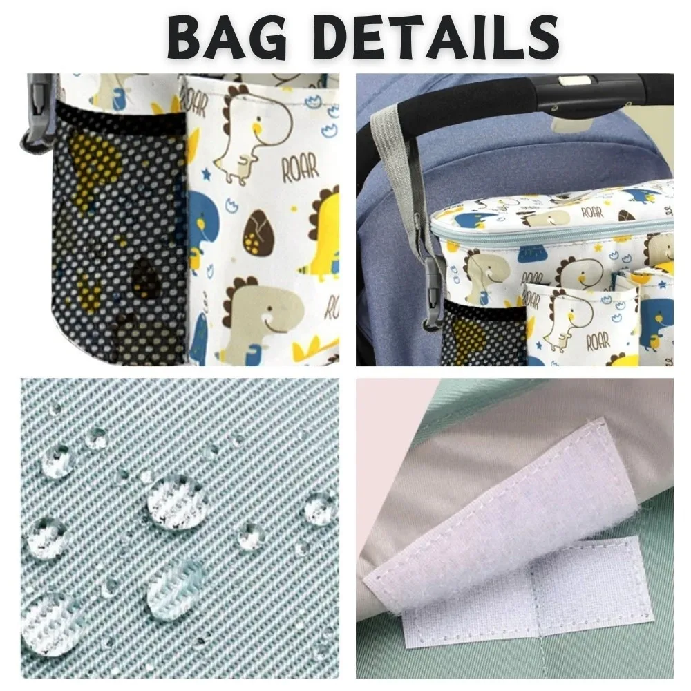 Oxford cloth Baby Stroller Bag Printed Large Capacity Cartoon Stroller Organizer Stroller Accessories Pram Buggy