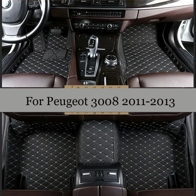 

Car Carpets For Peugeot 3008 2013 2012 2011 Car Floor Mats Artificial Leather Waterproof Custom Interior Accessories Foot Pads