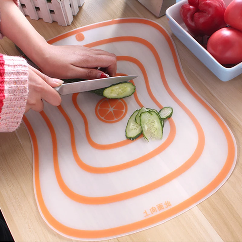 Kitchen Plastic Transparent Cutting Board Non-slip Vegetable Meat Cutting  Board Flexible Chopping Block Kitchen Accessories