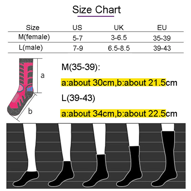 Out Door Sport Winter Snowboard Skiing Socks Hiking Men Women Knee Soccer Compression Stockings meias Calcetines heated sokken