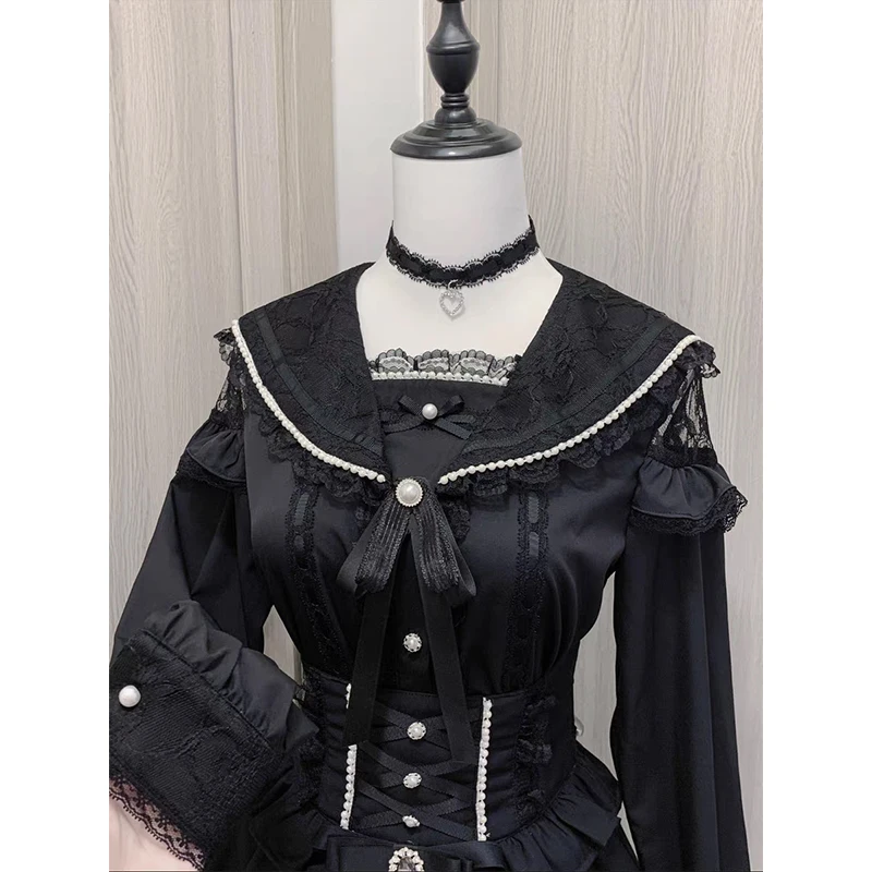 Elegante Kawaii-Lolita-Bluse mit langen Ärmeln – Jirai Kei japanisches süßes Hemd 2024, süße ästhetische Y2K-Oberteile für Frauen – Detail 30