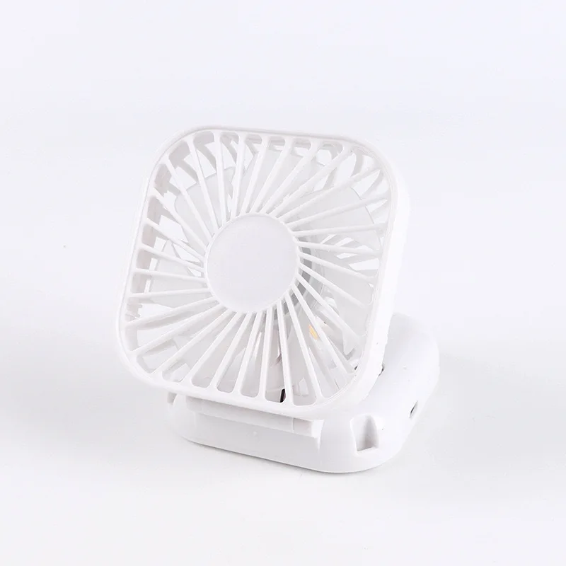 1pc Hanging Neck Fans With Vanity Mirror Outdoor Handheld Multifunction Fan Home Desktop Folding USB Rechargeable Mute Mini Fan 2