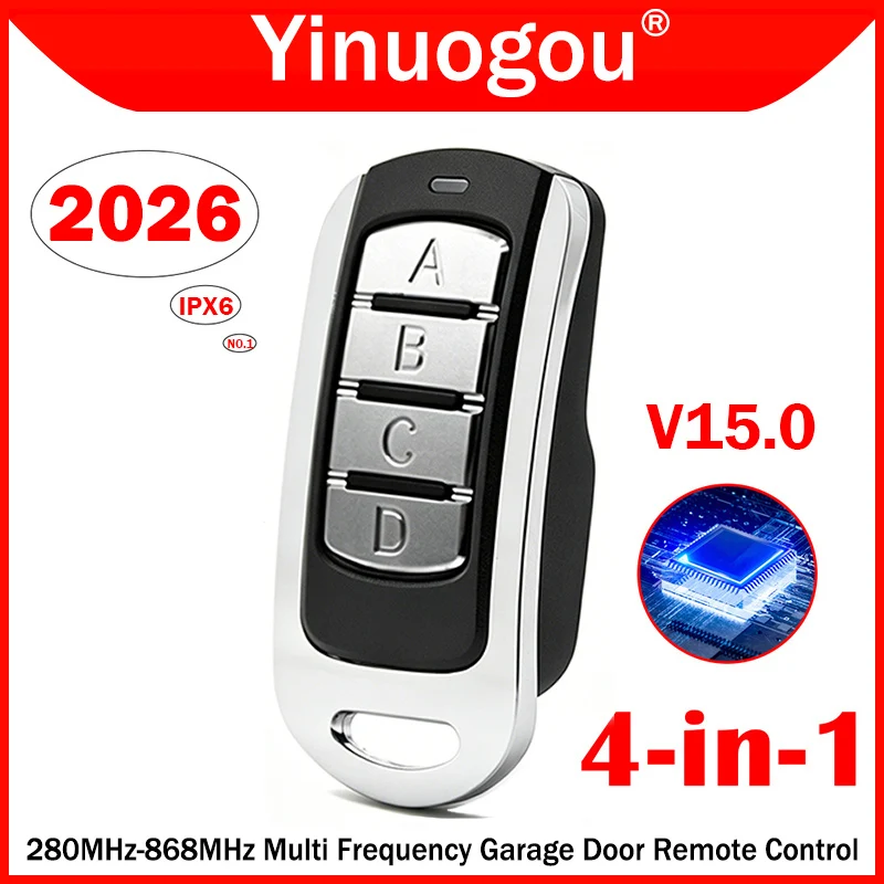 Garage Door Remote Control 433MHz 868MHz 287MHz-868MHz Duplicator Garage Door Opener Rolling Code Transmitter Gate Control 4 Key
