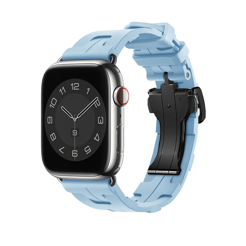 Kilim Single Tour Silicone Watch Strap with Logo and Folding Buckle