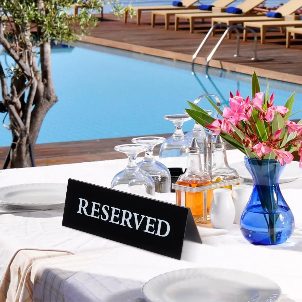 6pcs Acrylic Table Sign Waterproof Inverted V Triangle Table Seat Reminder Sign For Hotel Restaurant Wedding Chairs acrylic party decorations
