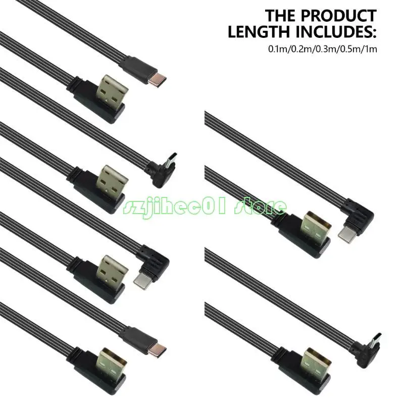Flexible 90-Degree USB to Type C Adapter Cable