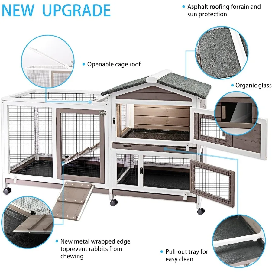 Two Story Bunny Hutch with Wheels 3
