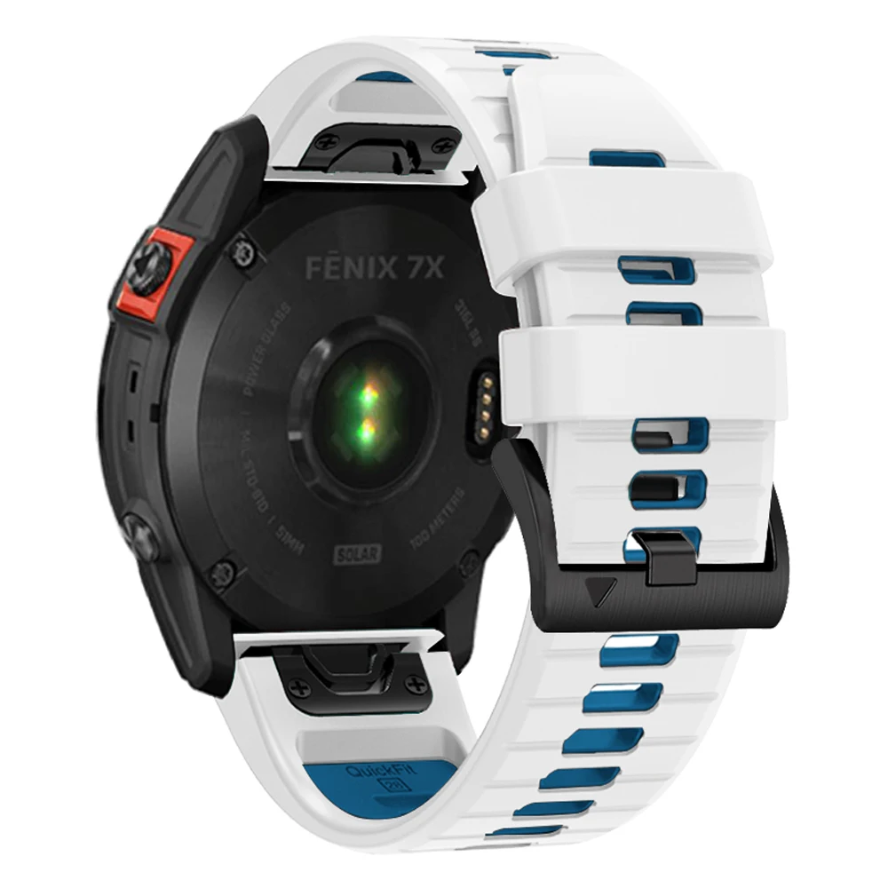 Two-Tone Silicone Strap with Nylon Band Bracelet, QuickFit 22mm/26mm