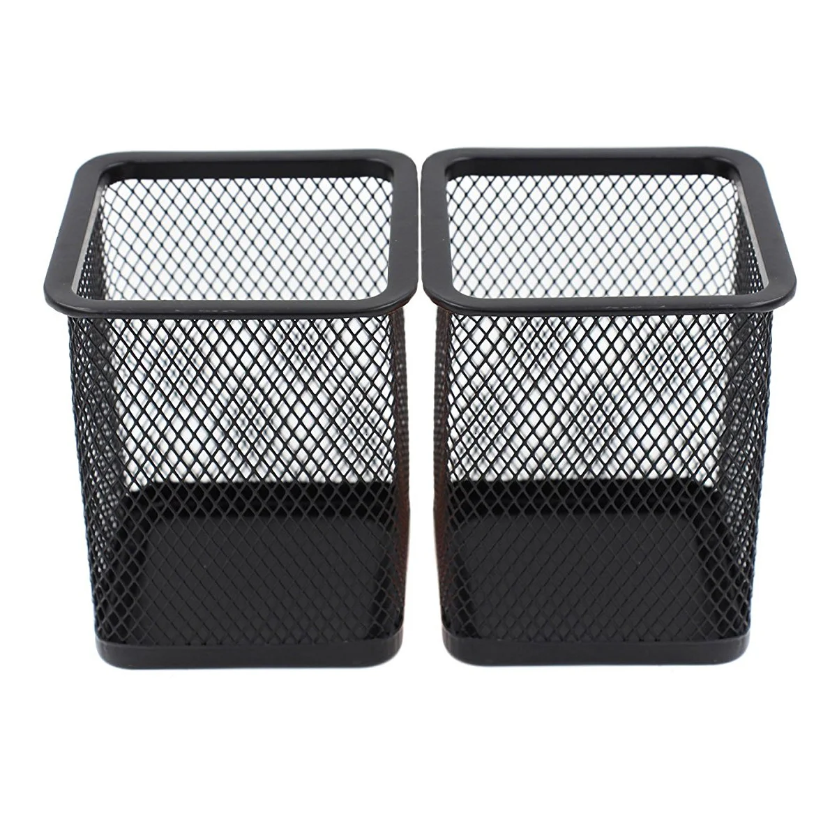 

Square Pen Holders Metal Mesh Pencil Holders Pen Cup Marker Holder Makeup Brush Holders Stationery Caddy Office Pencil Box