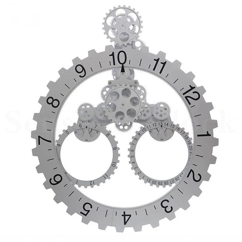 20-Inch European Retro Gear Clock Wall Clock Mechanical Wall Clock Living Room Bedroom Decoration Clock 3