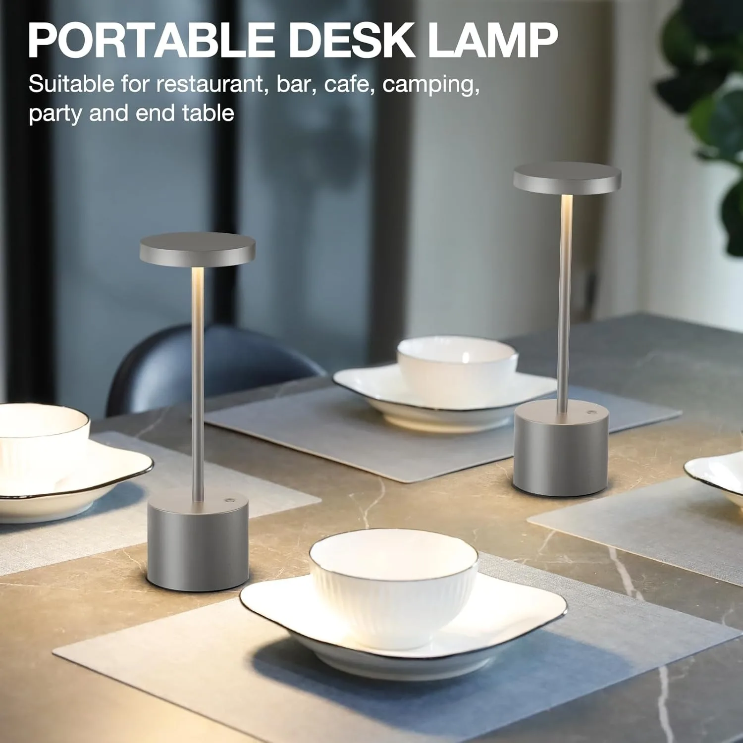 LED Night Light Cordless Touch Sensor Rechargeable Wireless Reading Lamp For Bedroom Hotel Bar Table