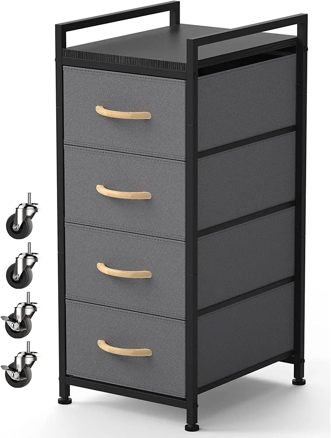 

Luxurious Refined Fashionable and Elegant 4 Tier Drawer Closet Organizer Tower Clothing Storage Drawers Gray