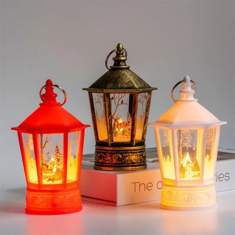

Christmas Lights Hexagon Wind Lamp Decoration Romantic Atmosphere Small Wind Lamp Electronic Candle Wind Lamp Retro Glow Hexagon