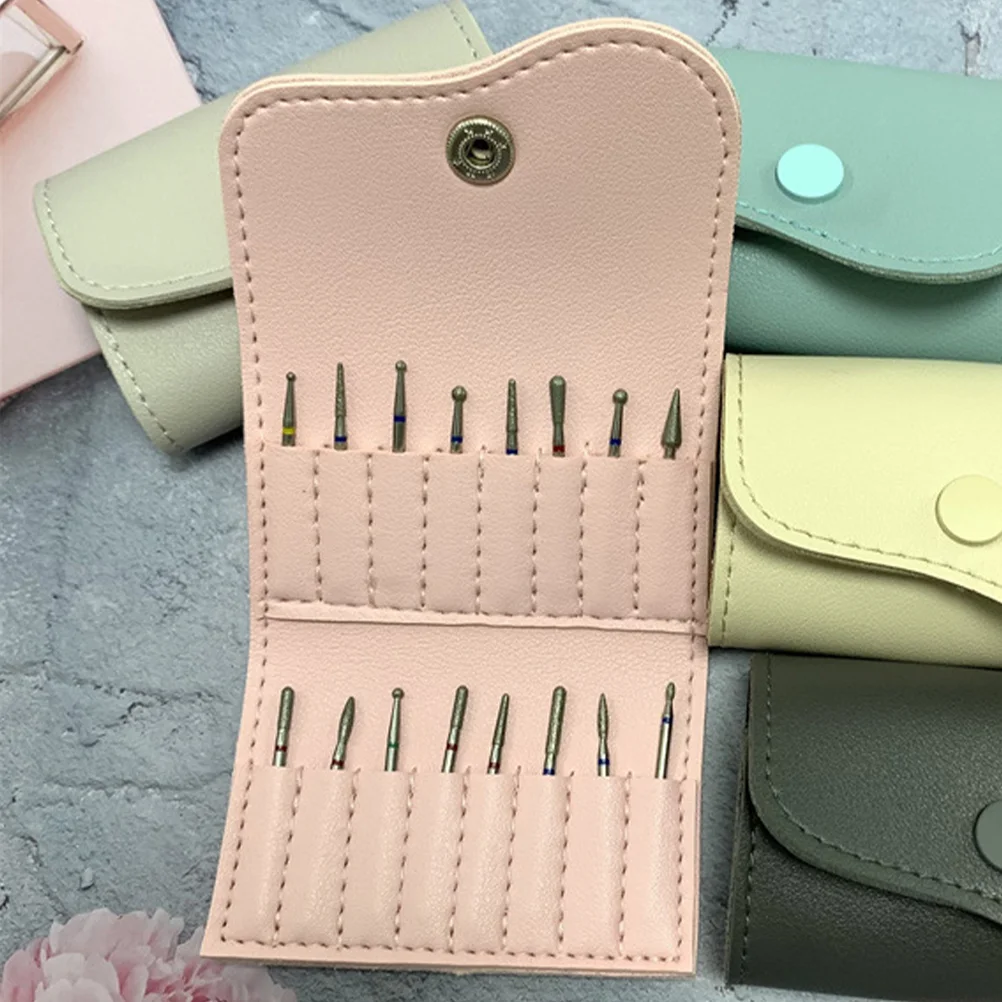 

Nail Drill Bit Organizer Bag Folding Bag Manicure Tool Storage Bag for Nail Salons 16 Holes