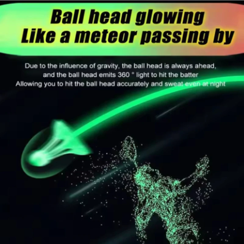 Luminous Windproof Luminous Badminton Ball, Super Durable and Unbreakable, Outdoor Fluorescent Bright Nylon Ball with Light