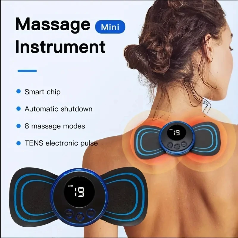 Neck Massager Lcd Display EMS Electric Cervical Massage Patch Low