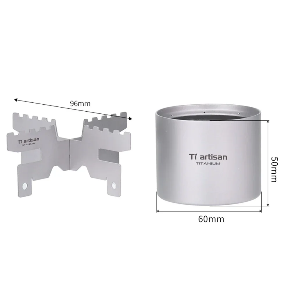 Portable Titanium Liquid Stove Lightweight Alcohol Furnace 100ml Capacity Camping Hiking Backpacking Adventures