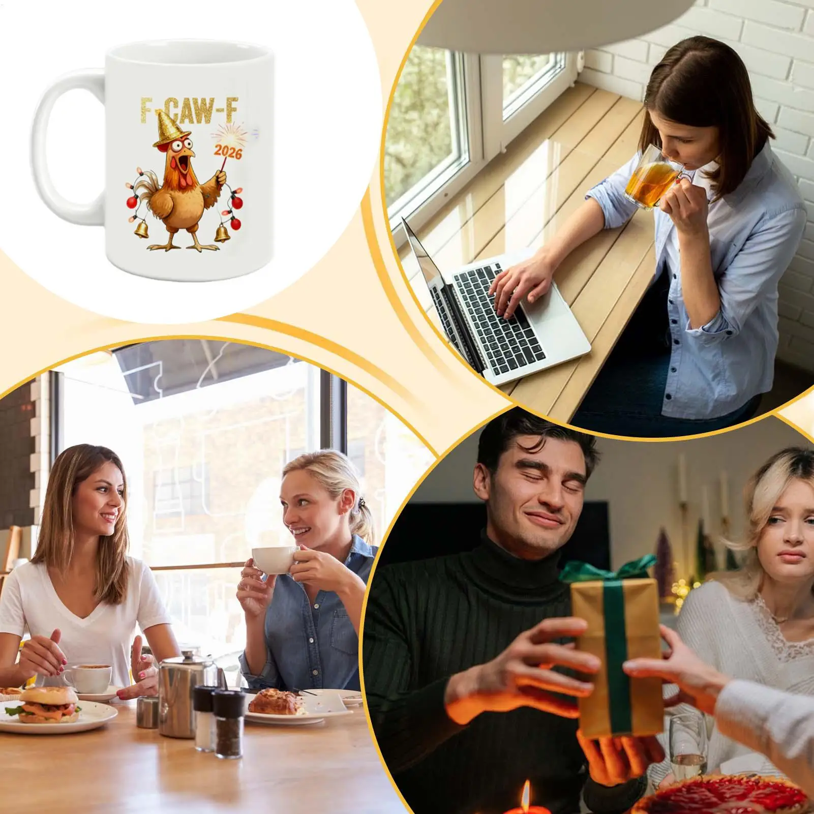 Christmas Coffee Mugs Chick Pattern Cartoon Cup Ceramic Christmas Coffee Cup For Men Youth Child Friend Mom Lady Kitchen Holiday