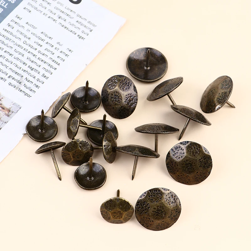 Furniture Hardware Vintage Style Bronze Turtle Back Decorative Upholstery Nail Jewelry Gift Box Sofa Decorative Tacks Stud 10pcs