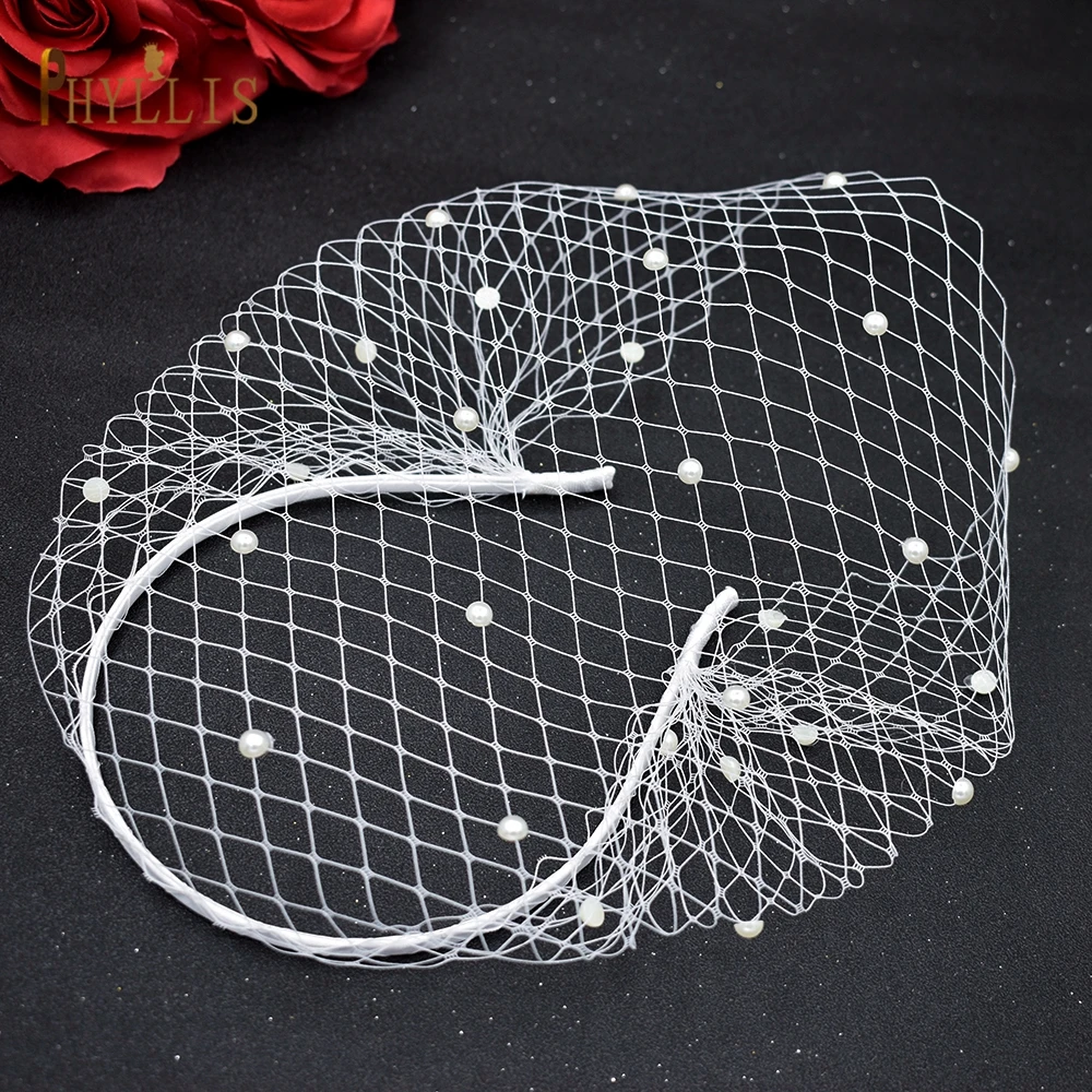 JM21 Handmade Birdcage Veil Diamond Blusher Veil White Black Headband Veil for Bridal Tiara Hair Accessories Face Veil JM21 Handmade Birdcage Veil Diamond Blusher Veil White Black Headband Veil for Bridal Tiara Hair Accessories Face Veil