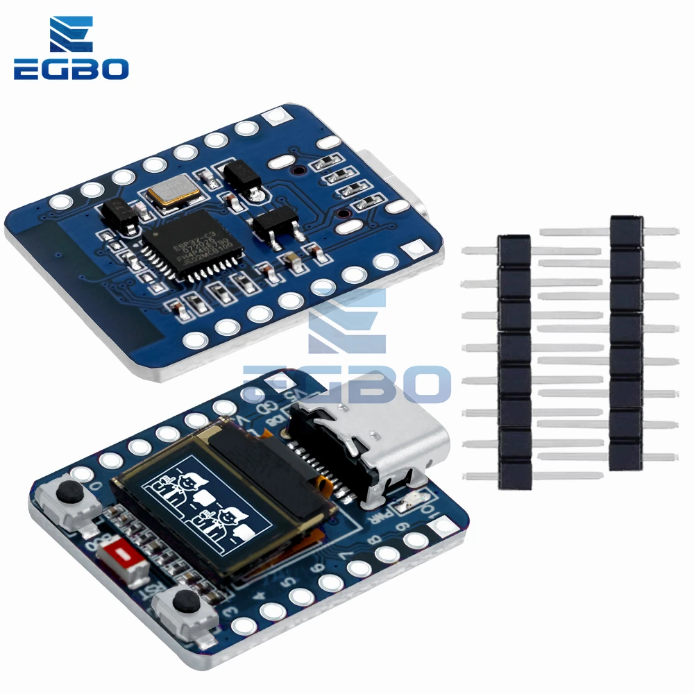 รูปสินค้า 1 ~ 4PCS MINI ESP32-C3 บอร์ดพัฒนา 2.4G Wifi 4 BT โมดูล 0.42 นิ้วจอแสดงผล OLED 4MB แฟลชเสาอากาศเซรามิค USB Type-C