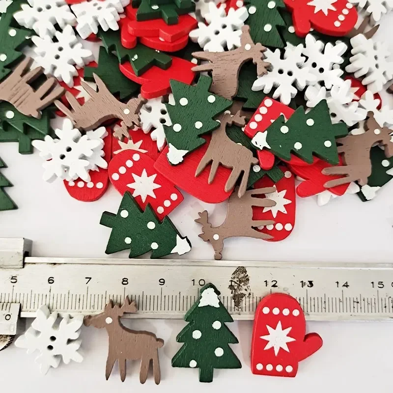18 Ornamenti Di Natale In Legno A Forma Di Fiocco Di Neve – 6 Bianchi, 6 Rossi, 6 Naturali – Decorazioni Da Appendere Con Spago Per Albero, Camino, Regali – 7x7 Cm