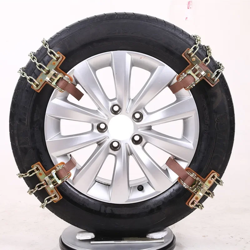 8pcs Automobile Emergency Snow Chains Universal Car Tyre Winter Roadway Safety Chains Snow Climbing Mud Ground Anti Slip