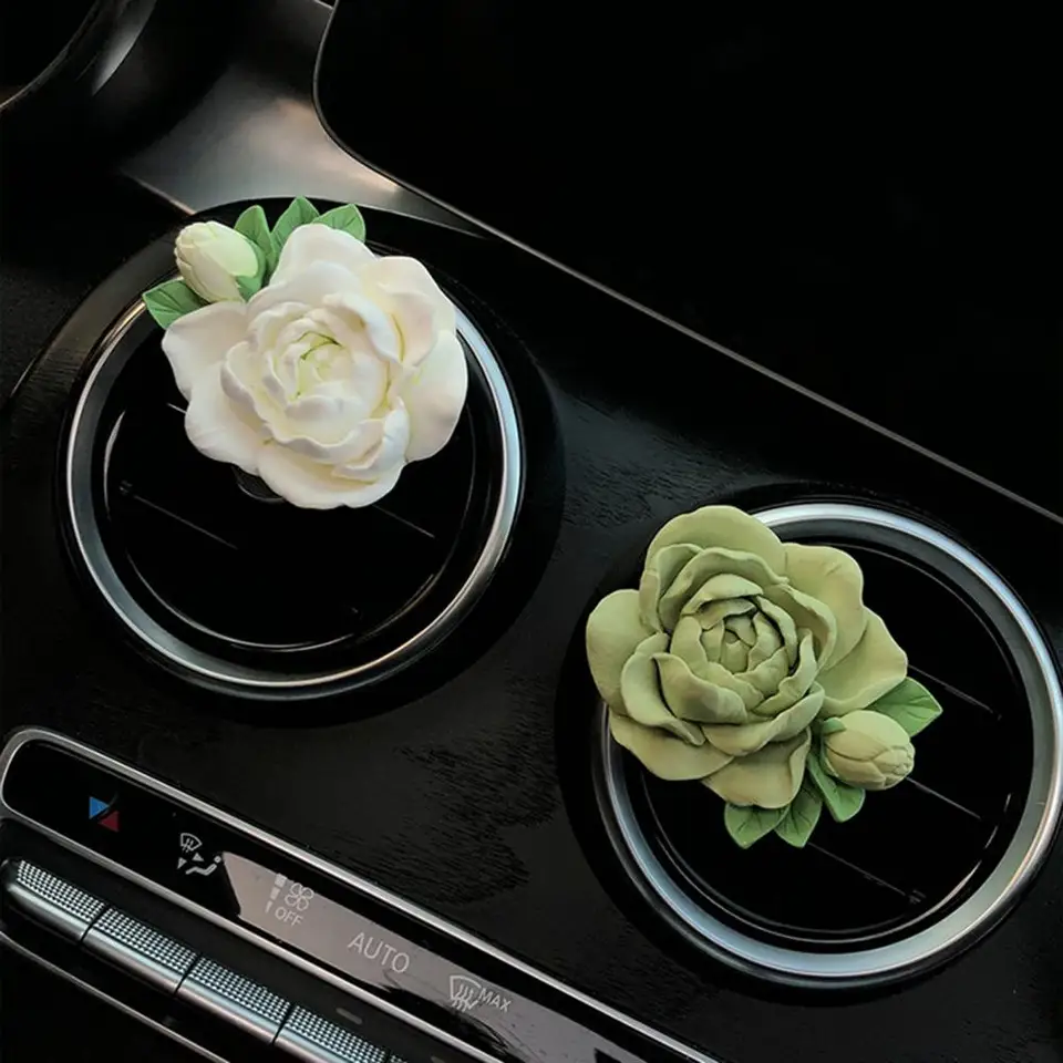 Clip Per Aromaterapia Auto A Forma Di Fiore E Ape – Diffusore Per Bocchetta D'aria Con Strass E Perle – Deodorante Auto Elegante – Confezione Da 3 - 2