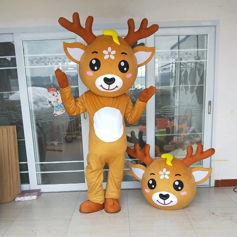 

Adult Elk Mascot Costume Performance Props Christmas Halloween Easter Cartoon Carnival Birthday Party
