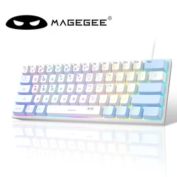 Ultra - Compact RGB Backlit Gaming Keyboard - Ergonomic Waterproof Design, 60% Layout (Blue White)