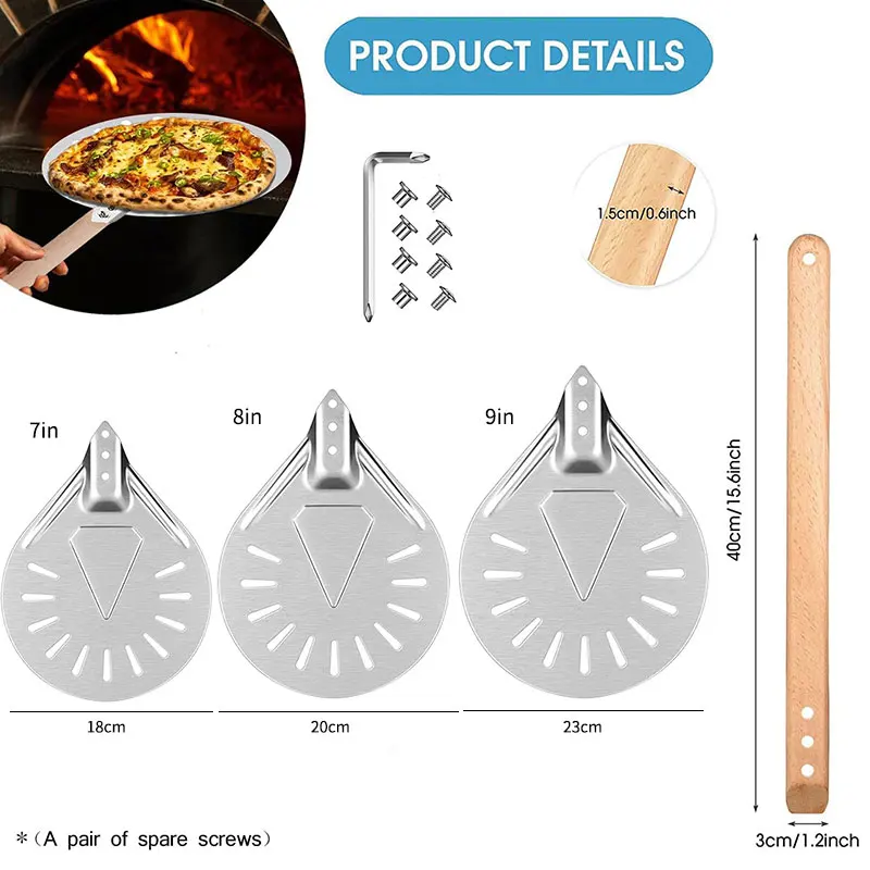 Spingipizza, Pala Per Pizza Nel Alluminio Inossidabile  90Cm  - Filo Pratico E , Sollevatore Con Bordi Arrotondati 87934314