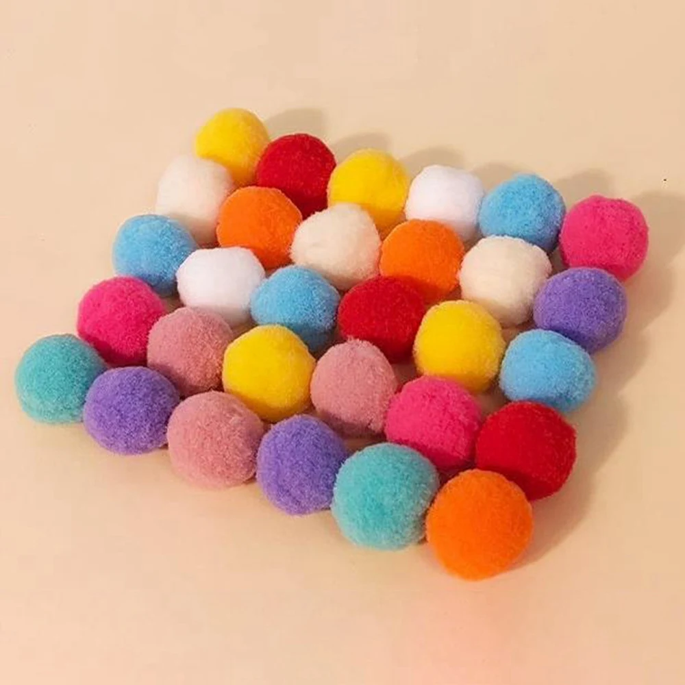 Interactive Pet Toy Launch Training Cat Toys Kittens Mini Pompoms Games Stretch Plush Ball Toys Cat Kitten Pet Accessories