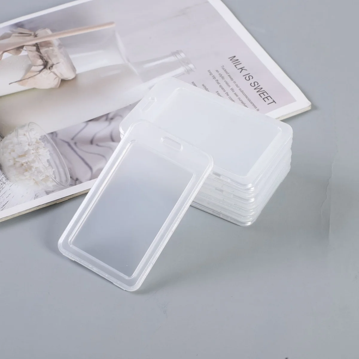 Card Cover 2/20PCS Transparent Women Men Student Bus Card Badge Holder Business Bank ID Credit Cards WaterProof Shell