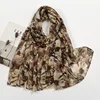 Cotton Linen Scarf for Sun Protection, Floral Print with Soft Touch Scarf, Fashionable and New 2