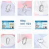 Original 925 Silver Shine Zircon Wedding Ring Simple Ring For Women Sterling Fashion Stackable Rings Popular Anniversary Jewelry 3