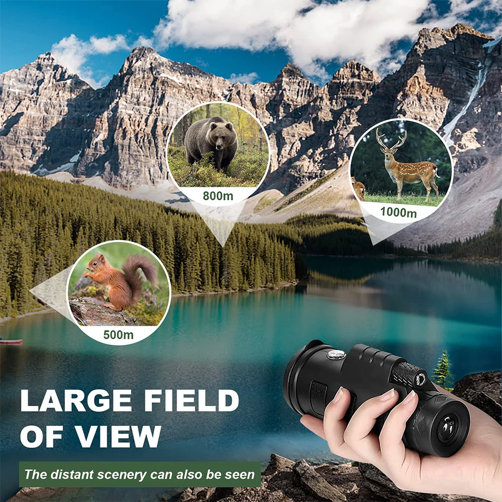 10x42 HD Powerful Portable Monocular Telescope BAK4 Prism for Outdoor Travel Camping,Hiking,Hunting,Bird watching, Holiday Gifts 6