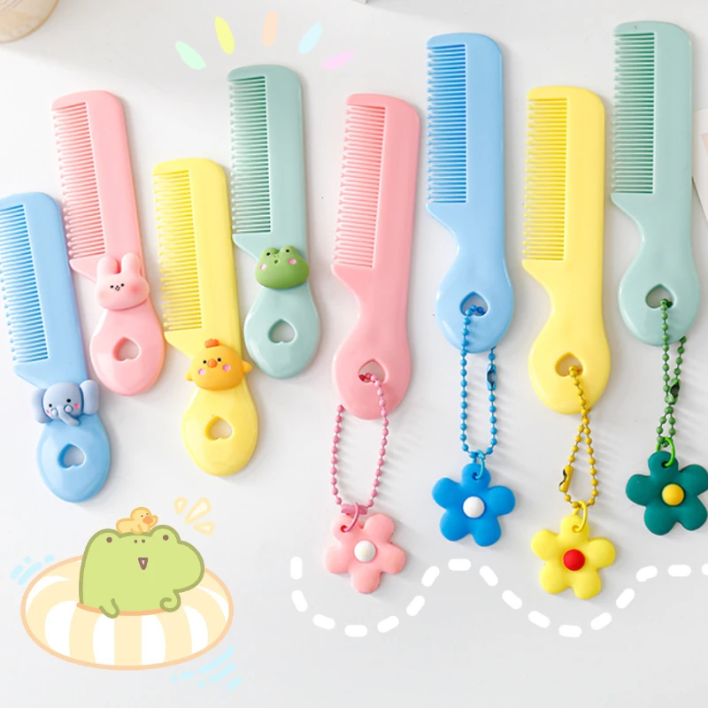 Protable Hair Brushes Cute Mini Comb for Baby Girl Boy Small Koran Cartoon Animal Floral Hair Comb Girl Kid Accessories